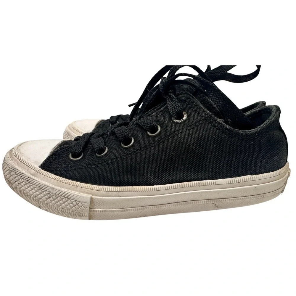 Converse Chuck Taylor II Black All Star Sneakers With Lunarlon Kid Youth Size 12